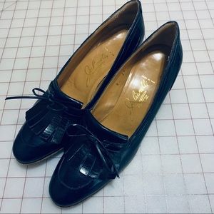 Julianelli 1960s 1970s Navy Oxford Heels